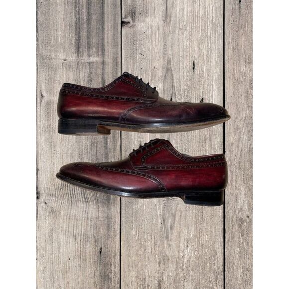 Magnanni Wingtip Oxford Leather Shoes Mens Size 11.5M Burgundy 15884 Style main image 9
